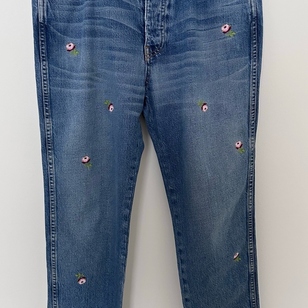 The Great The Fellow Floral Embroidered Denim Jeans - Picture 7 of 14